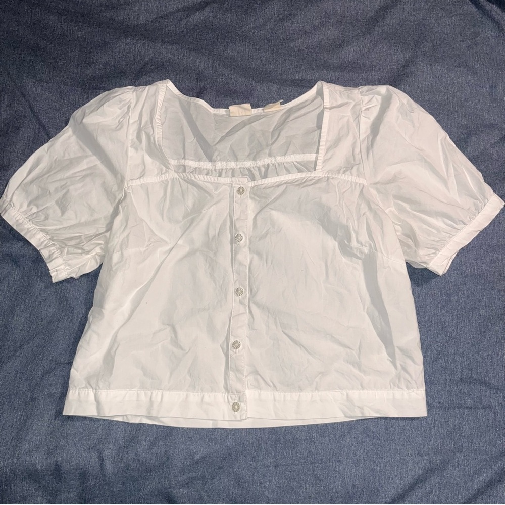 Levi's White Puff Sleeve Blouse